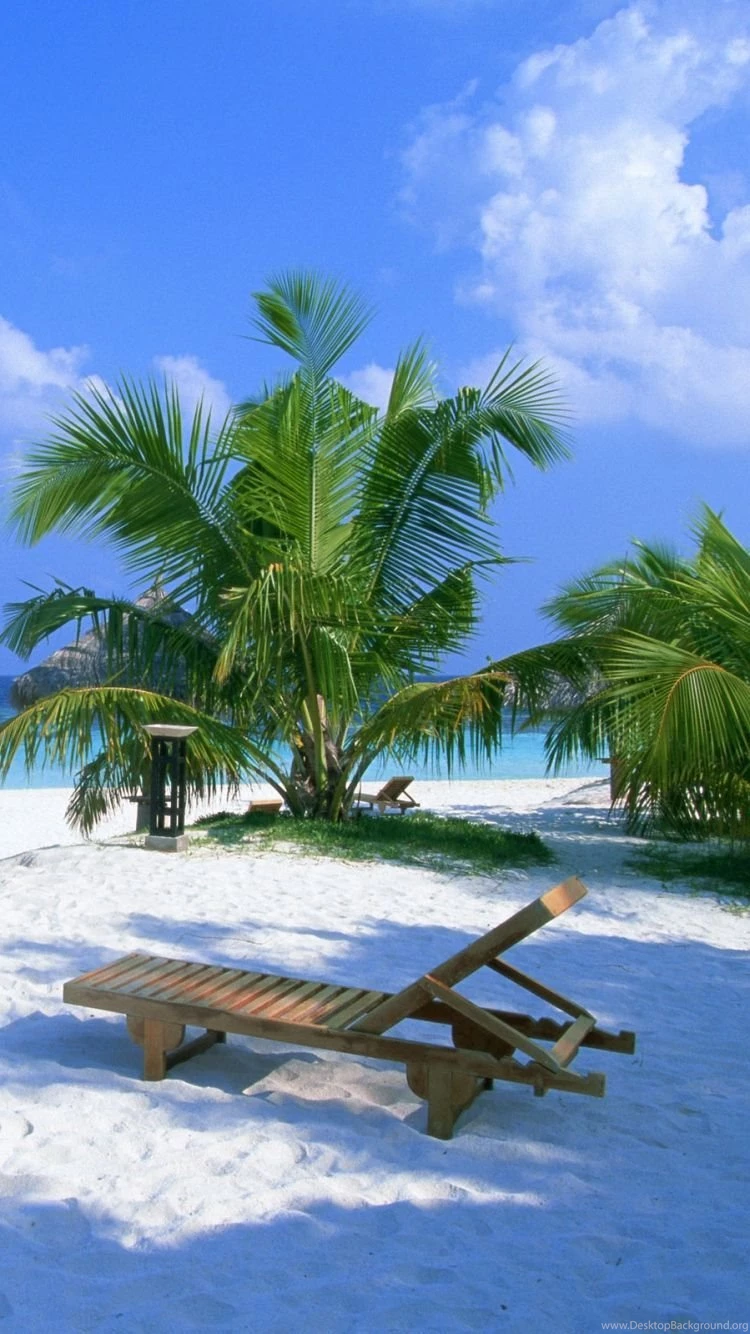 Download Wallpapers 750x1334 Beach, Sun Lounger, Sand, Beautiful ...