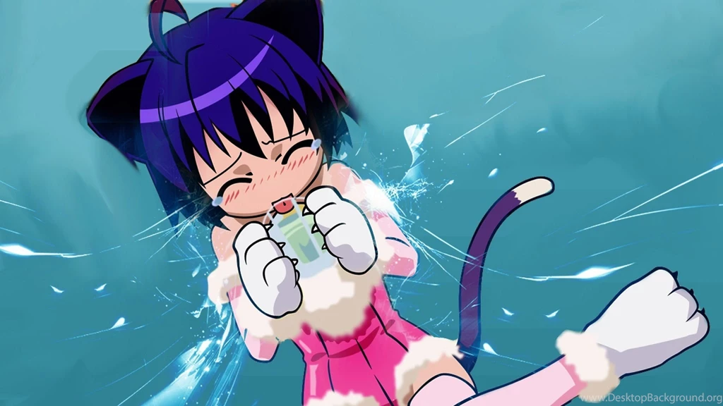Download Wallpapers 2048x1152 Anime, Girl, Cartoon, Cat, Laughing ...