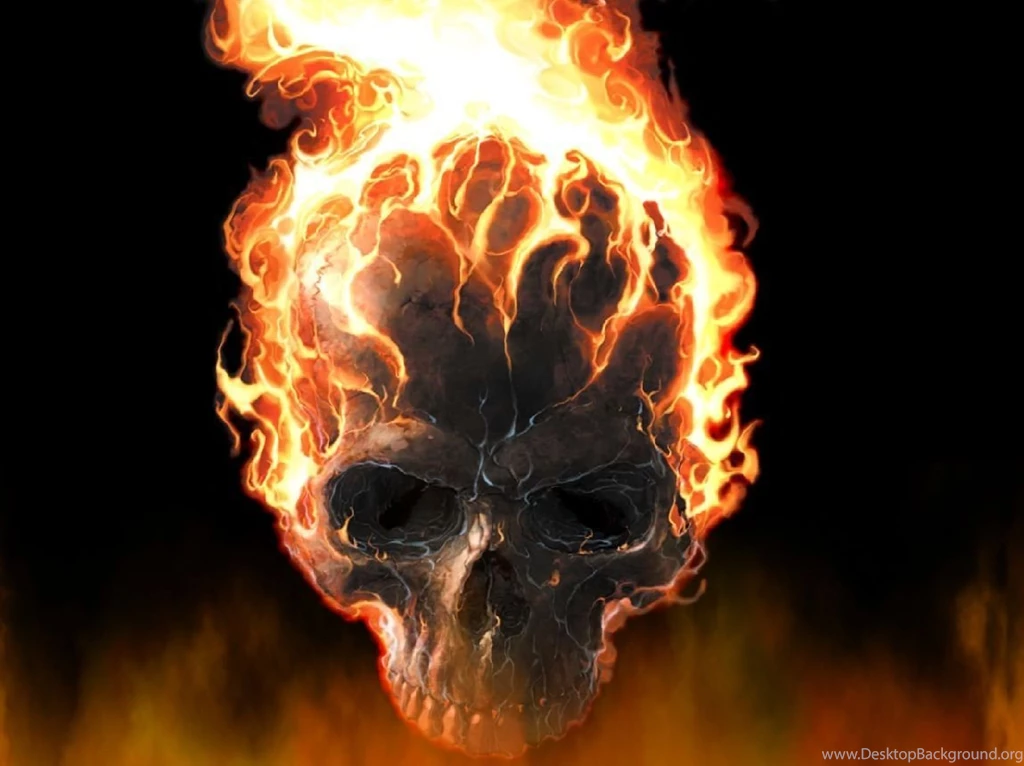 Gallery For   Wallpapers Skulls Fire