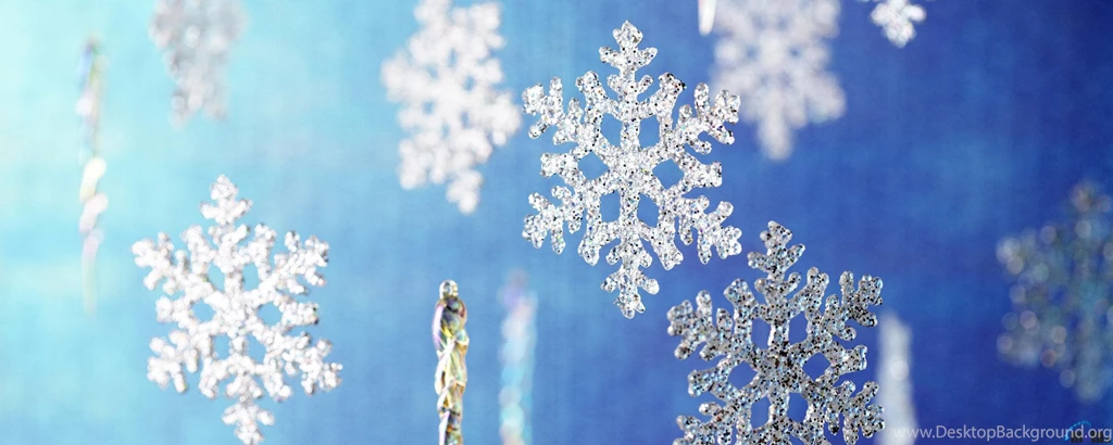 Download Wallpapers Snowflakes On A Blue Backgrounds (2560 X 1024 ...
