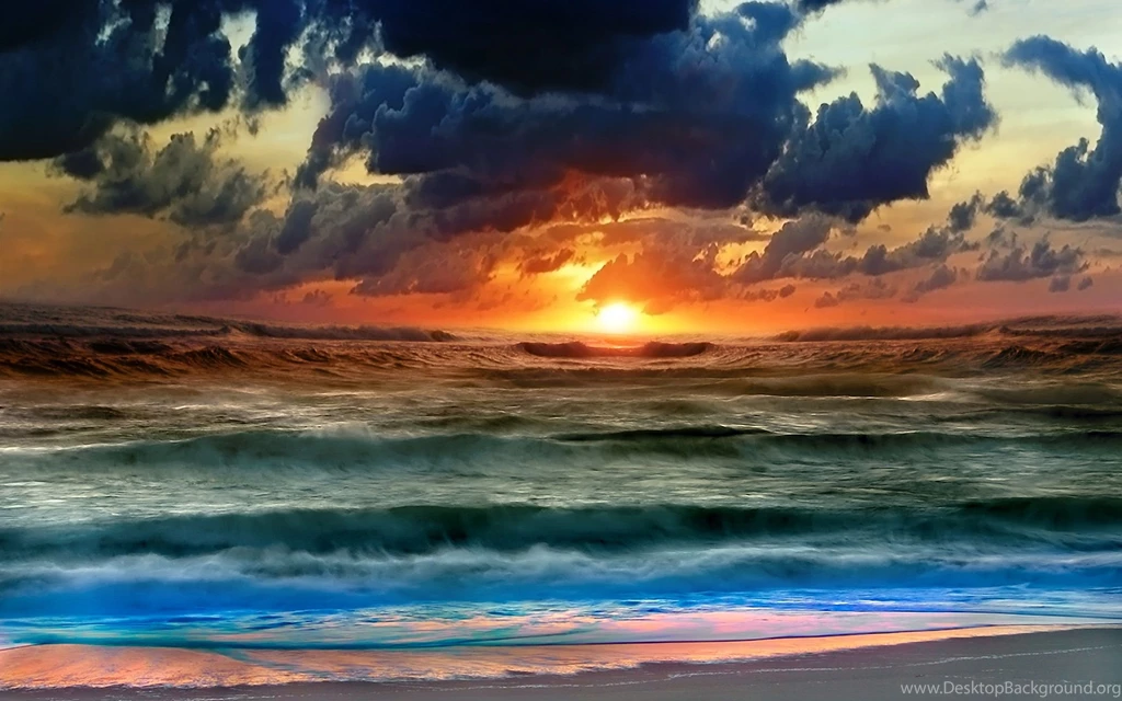 Ocean Sunset Desktop Wallpapers HD Wallpaper Backgrounds Of ...