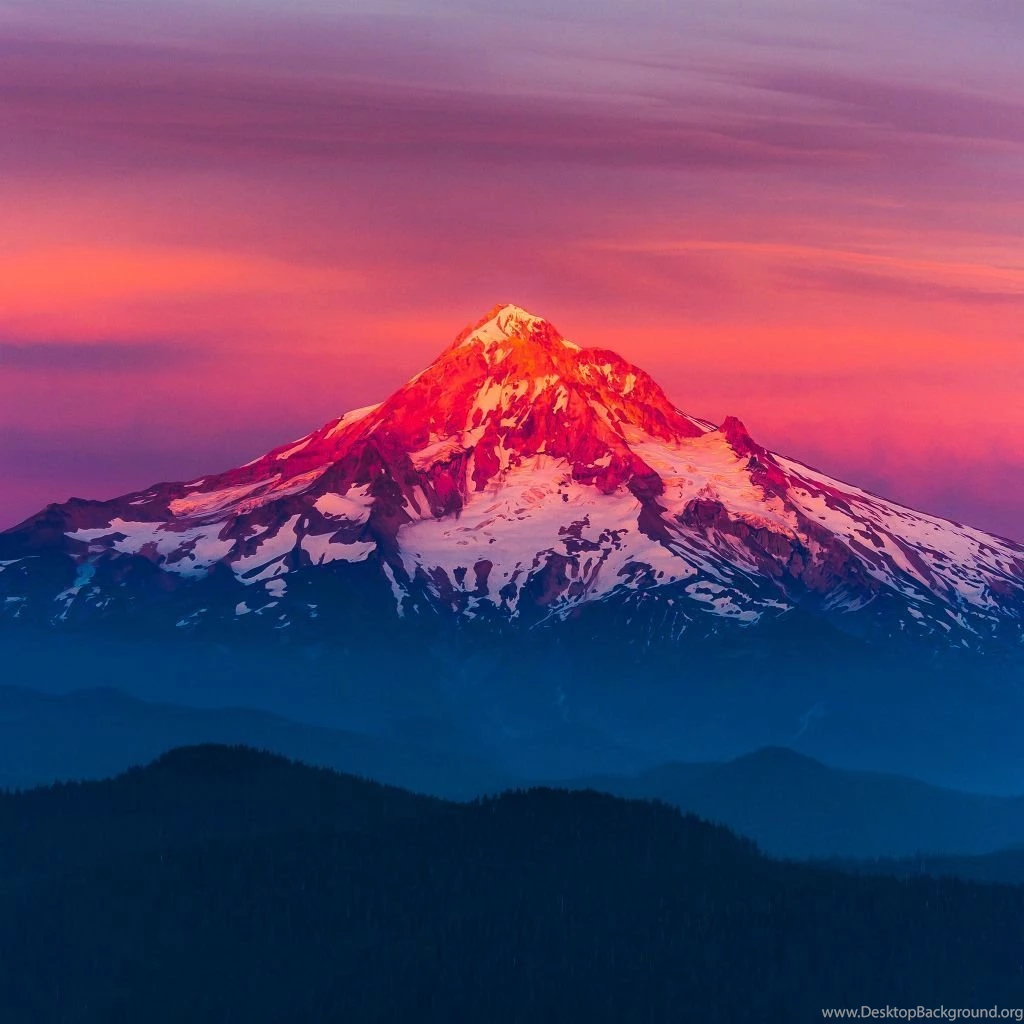 Purple Sunset Snow Mountain iPad Wallpapers Download