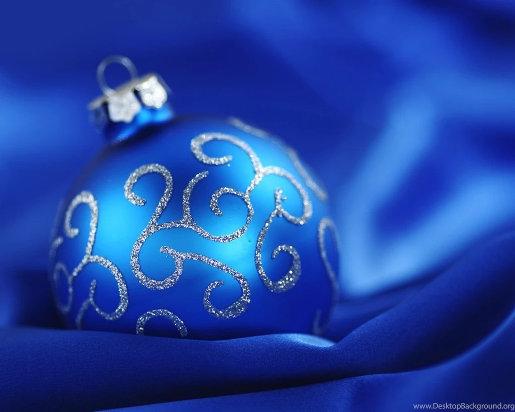 Blue Christmas Ball Blue Backgrounds Wallpapers