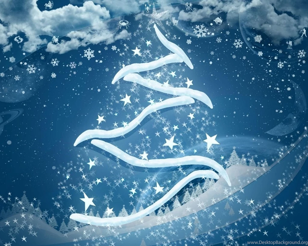 Download Wallpapers 1280x1024 Christmas Tree, Snowflakes, Stars ...