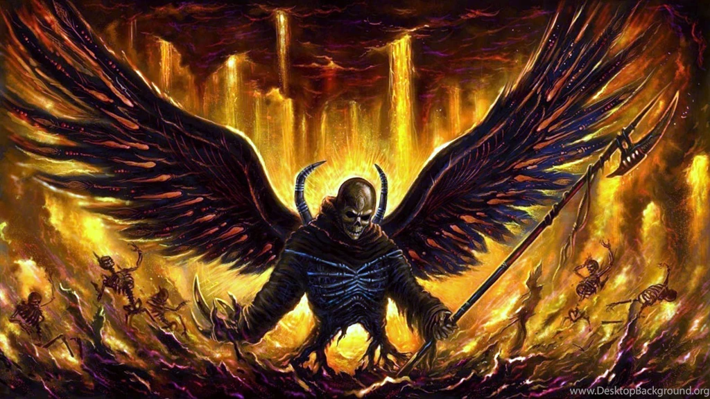 Wallpapers Dark Fire Evil Hell Demon Satan Occult Skulls Skeleton ...