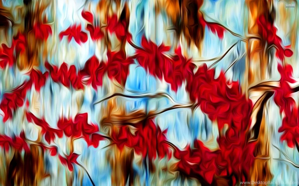 Painted Abstract Cherry Tree Wallpapers Abstract Wallpapers