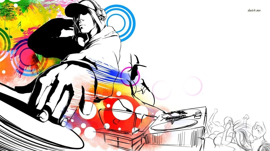 Dj With Retro Backgroung Wallpapers