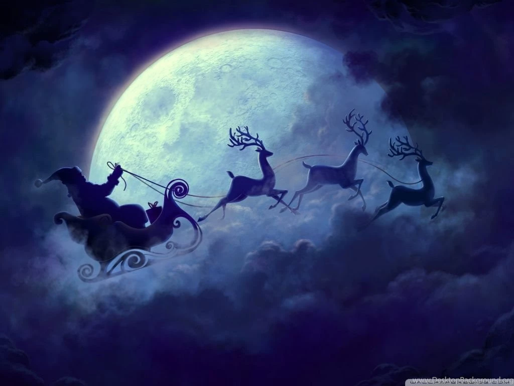 Santa In His Sleigh HD Desktop Wallpapers : High Definition ...