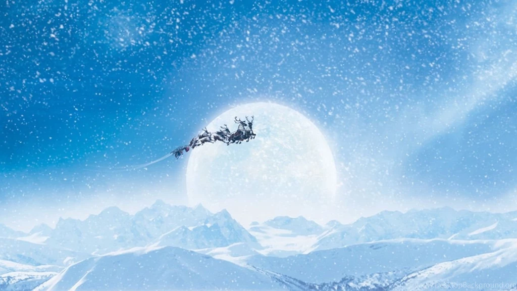 1280x720 Santa's Sleigh And Reindeers Desktop PC And Mac Wallpapers