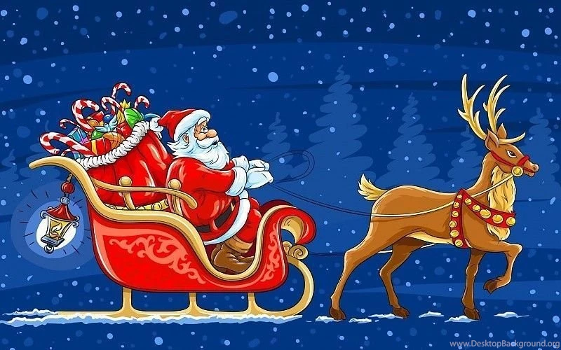 New Year, Christmas, Santa, Claus, Sleigh, Reindeer, Gifts ...