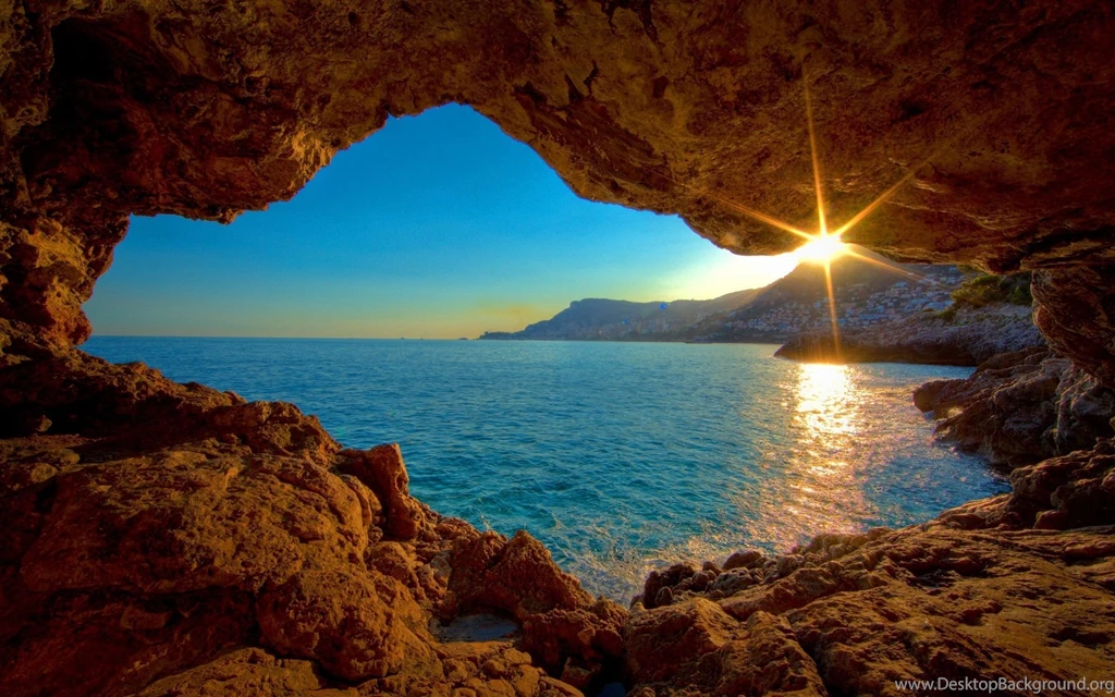 Sunrise Ocean Cave Wallpapers