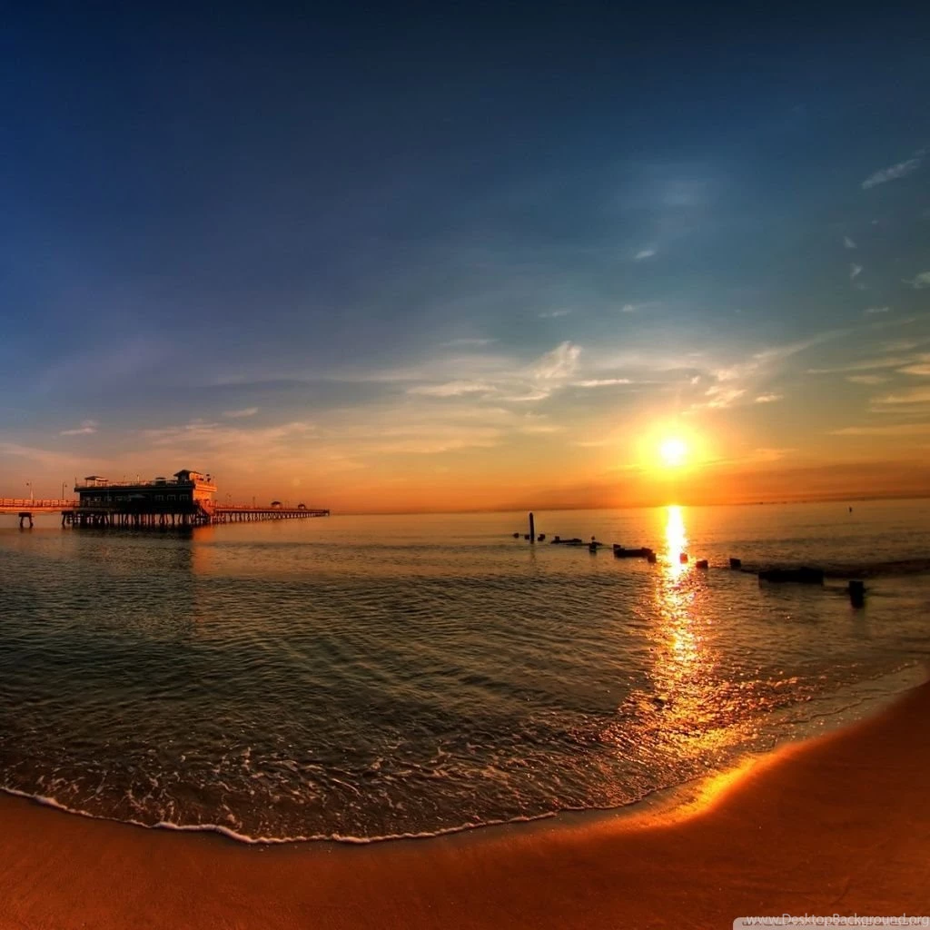 Sunrise Ocean View Pier HD Desktop Wallpapers : High Definition ...