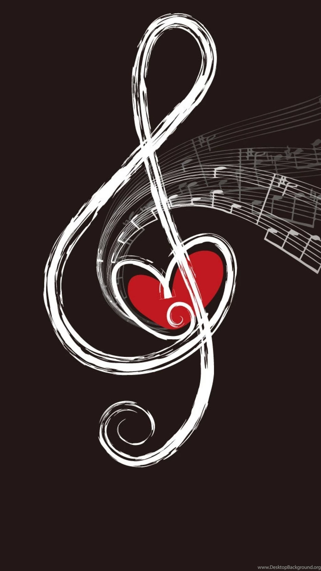 Download Wallpapers 1080x1920 Treble Clef, Drawing, Chalk Sony ...