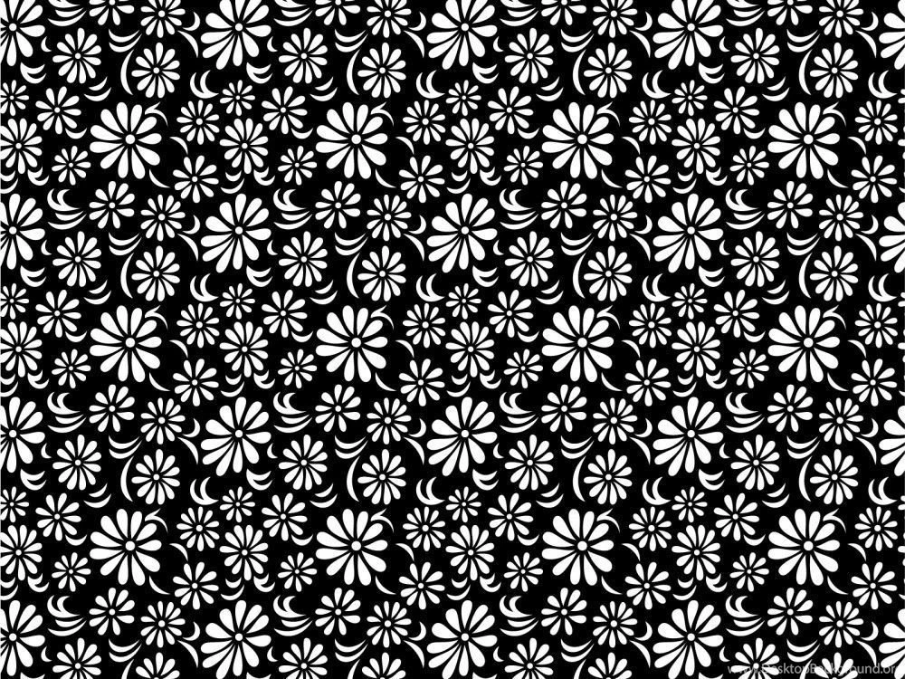 Black White Floral Backgrounds Black, Flowers, White PPT ...