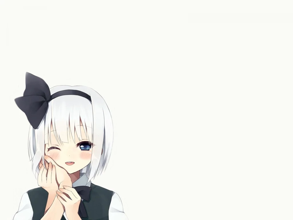 Touhou, Anime Girls, White Background, Hair Ornaments Anime ...