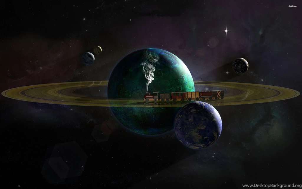 Train On Saturn Rings Wallpapers Digital Art Wallpapers