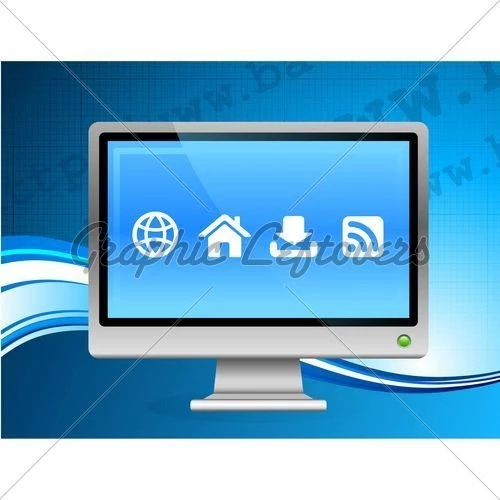 Computer Screen Backgrounds With Icons · GL Stock Images