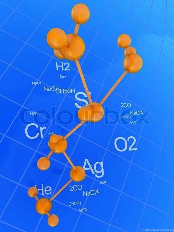 Abstract 3d Illustration Of Chemistry Background, Blue And Orange ...