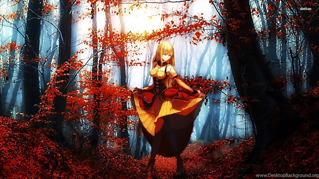 Girl In The Autumn Forest Wallpapers Anime Wallpapers