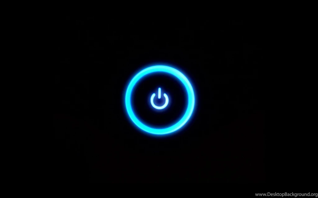 Blue Power Button On Computer HD Desktop Mobile Wallpaper Backgrounds