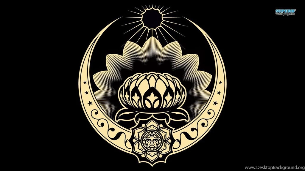 Obey Lotus Ornament Wallpapers Vector Wallpapers