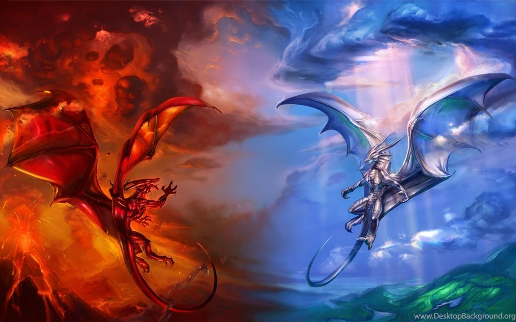 1920x1200 Heaven And Hell Dragons Wallpapers