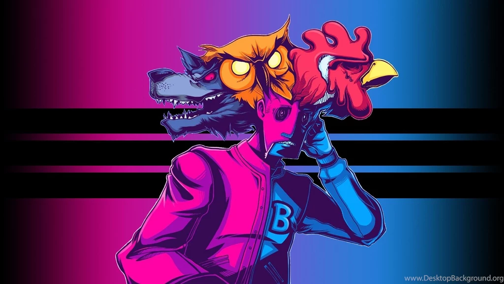 Hotline Miami Pink Psychedelic Dark Color Wallpapers