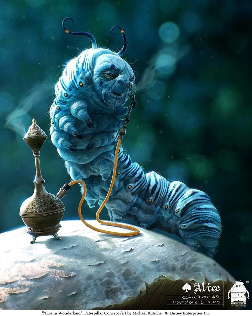Caterpillar Alice In Wonderland Tim Burton Wallpaper.