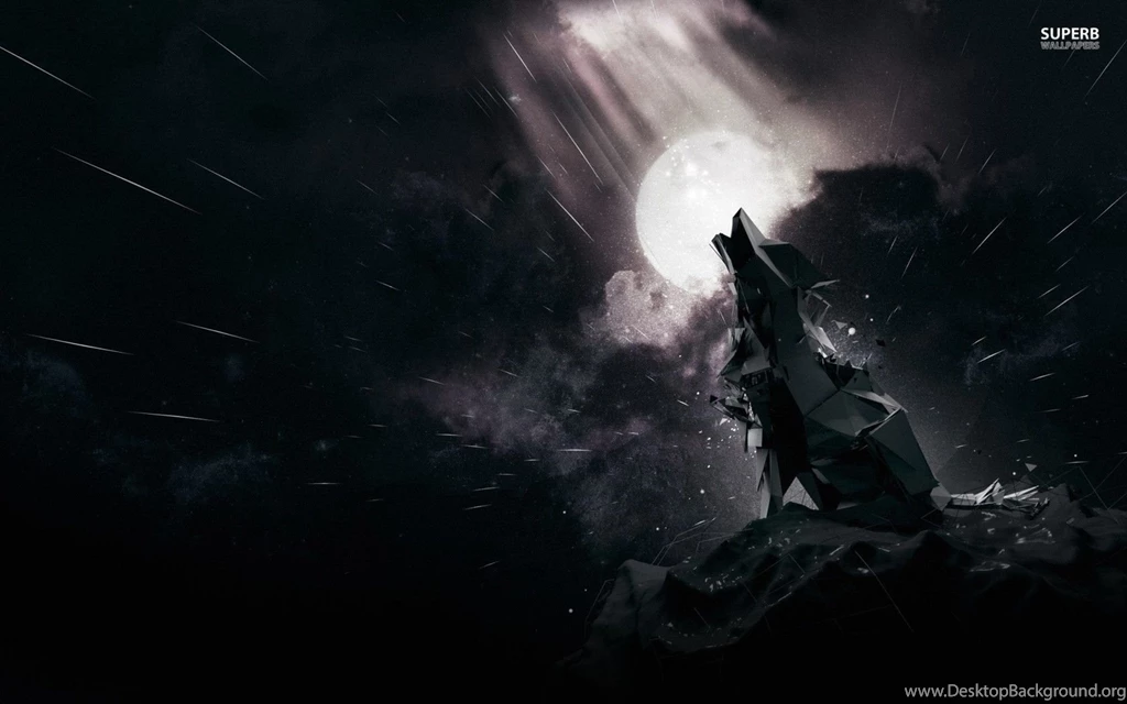 Polygon Howling Wolf Wallpapers Digital Art Wallpapers