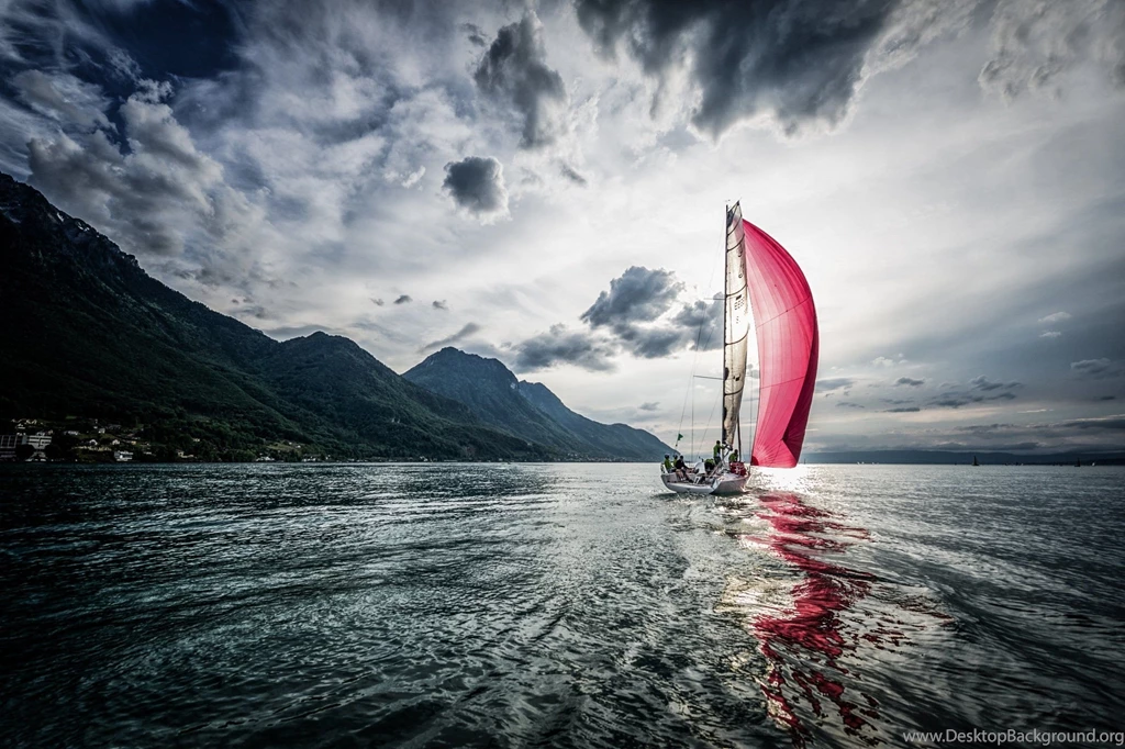 Wave Sail Scarlet Boat Sailing Wallpapers