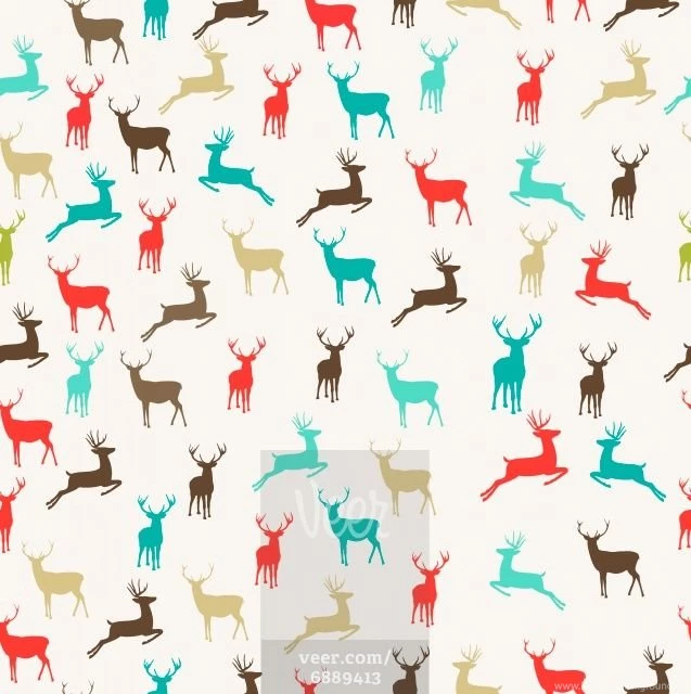 Merry Christmas Reindeer Seamless Pattern Backgrounds Stock ...