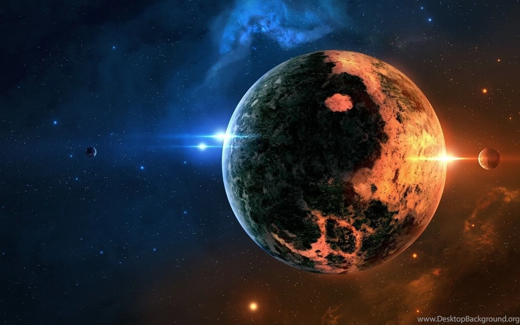 Sunrise Behind The Planet Desktop Wallpapers 28972