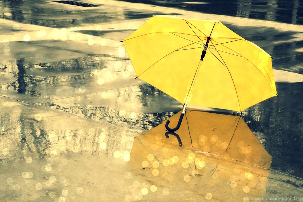 Yellow Umbrella In The Rain Desktop Backgrounds Wallpapers By ...
