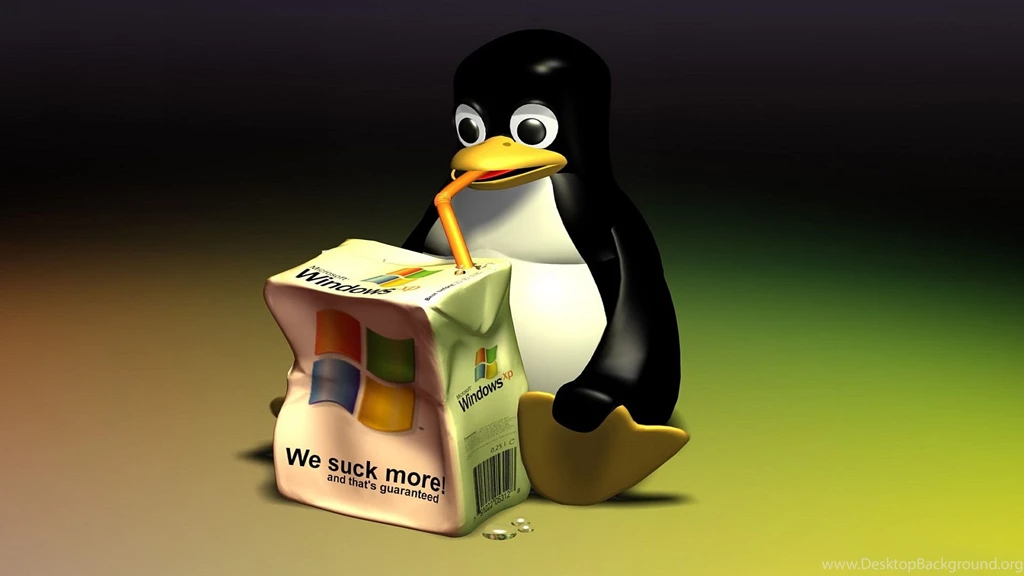 Tux Drinking Up Windows Juice Box Wallpapers Free Wide HD Wallpapers
