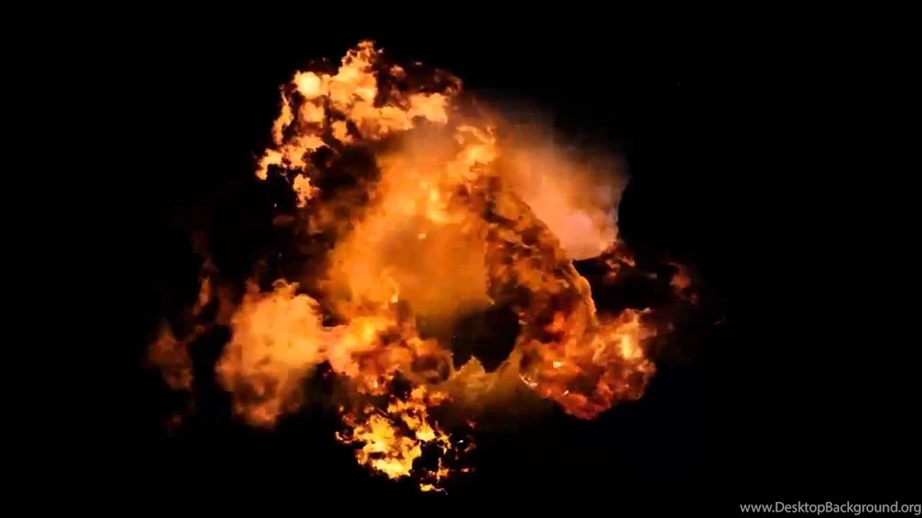 Big Fire Explosion Black And Green Backgrounds Green Screen ...