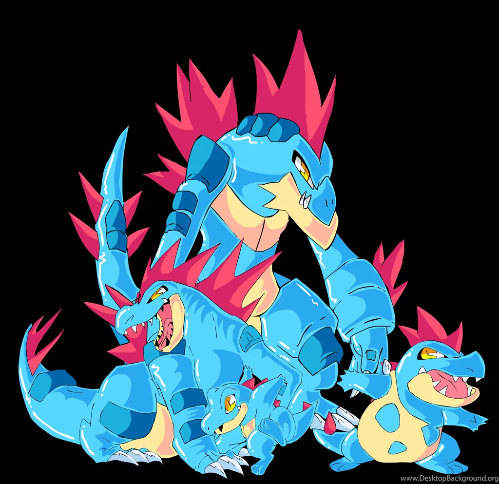 Totodile, Croconaw, Feraligatr And Mega Feraligatr By Tekkenrocker ...