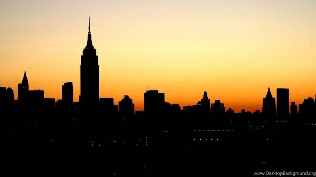 1366x768 City Silhouette Desktop PC And Mac Wallpapers
