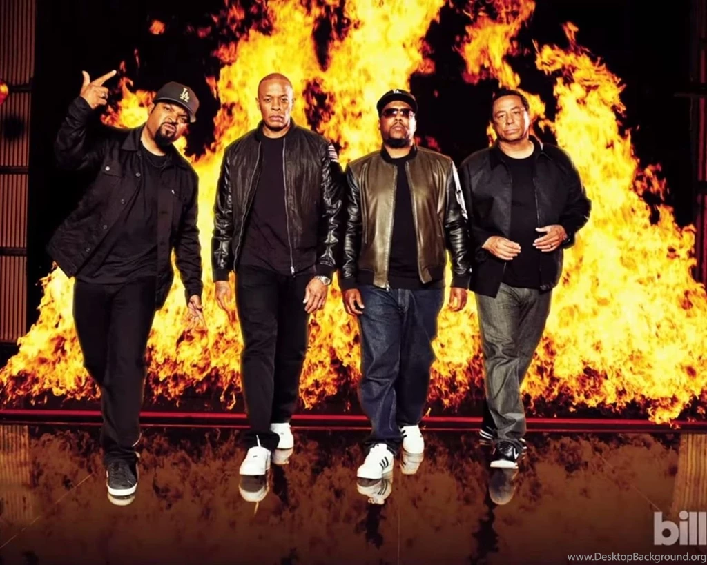 1280x1024 Flame, Billboard, Fire, Ice Cube, Mc Ren, Yella, Dr Dre ...