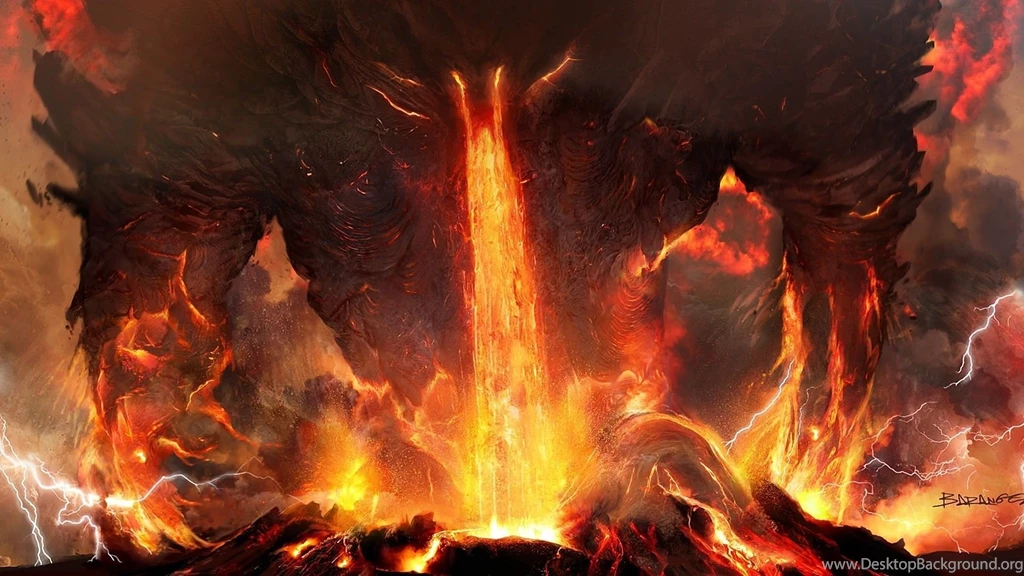 Art Titanium Anger Fire Lightning Lava Volcano Ash Demon Monster ...