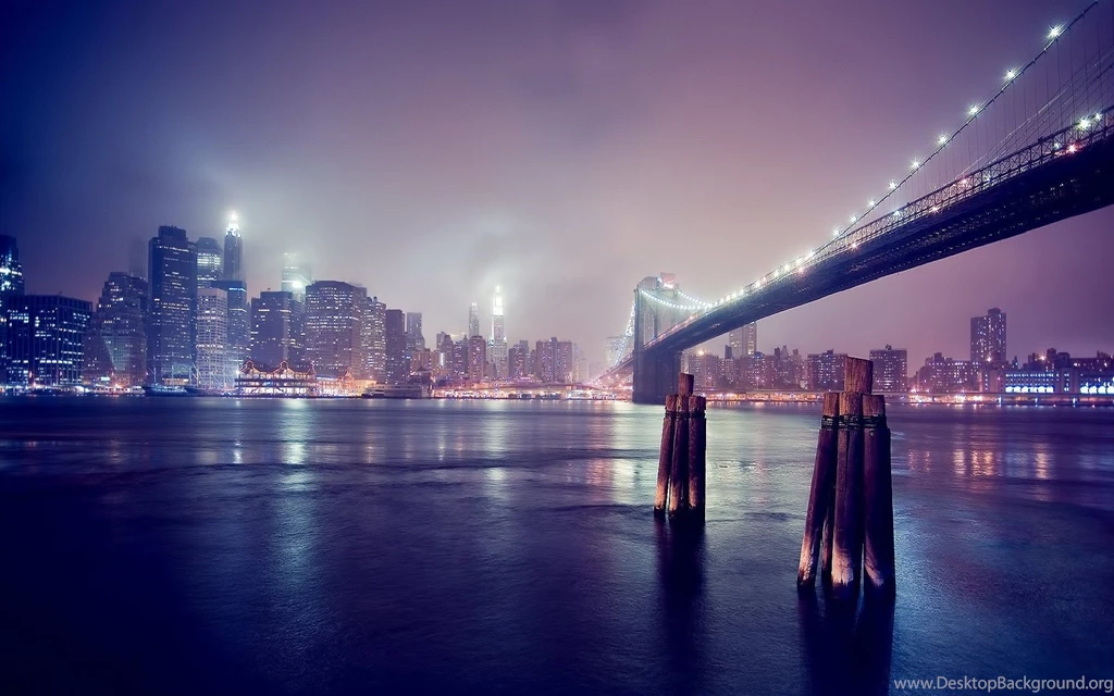 New York City, Bridge, Beautiful, Fog, Dim, Skyscaper, Wallpapers