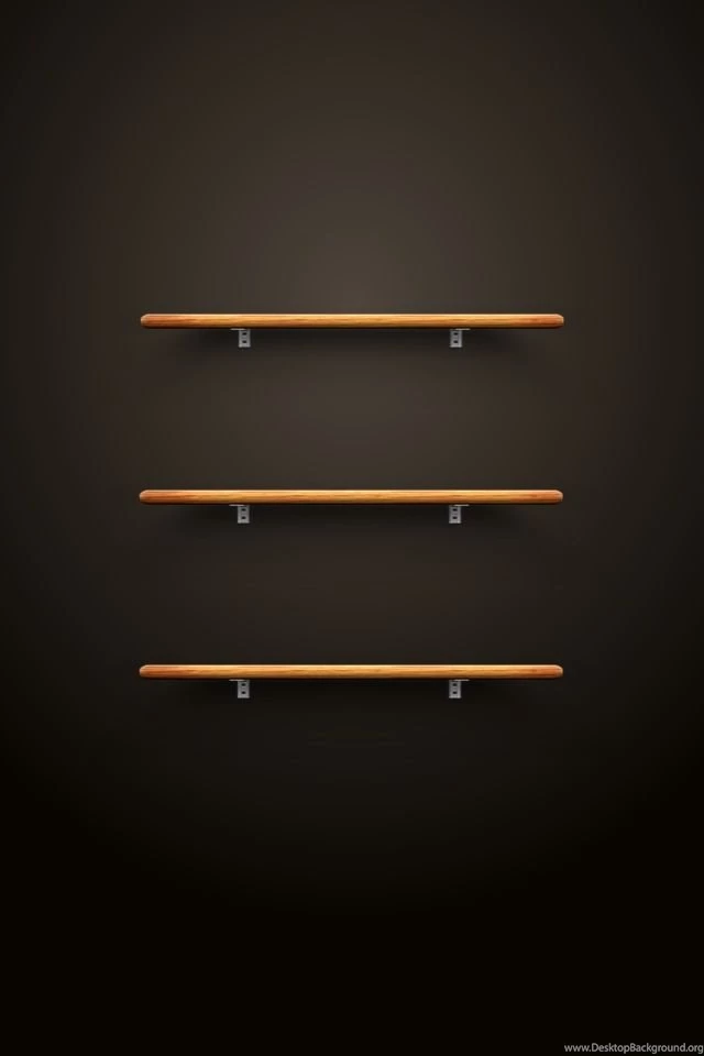 Iphone Wallpapers HD 3 Wood Shelves iPhone Wallpapers