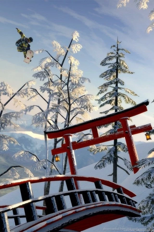 Download Snowboard Bridge Jump Wallpapers For iPhone 4