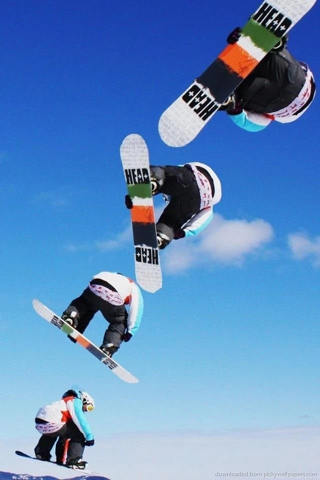 Download Snowboard Sequence Jump Wallpapers For iPhone 4