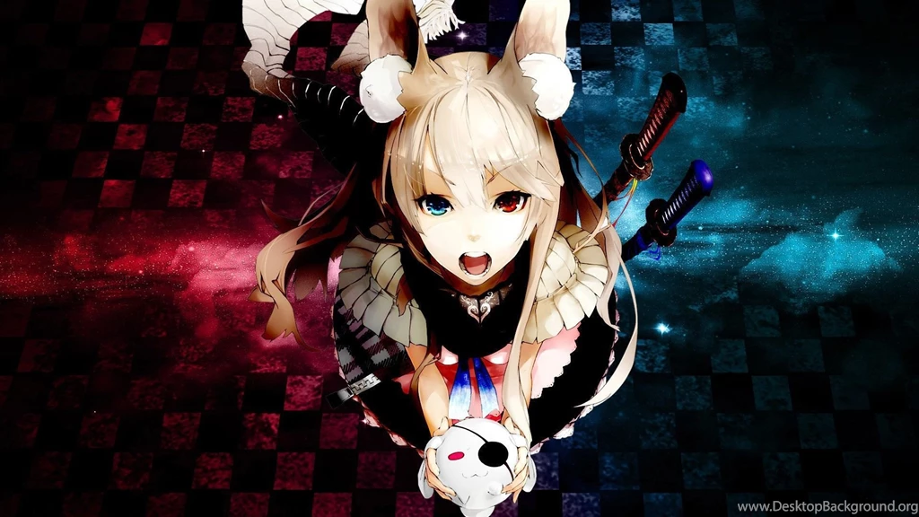 Anime Girl With Red Blue Evyes HD Wallpapers