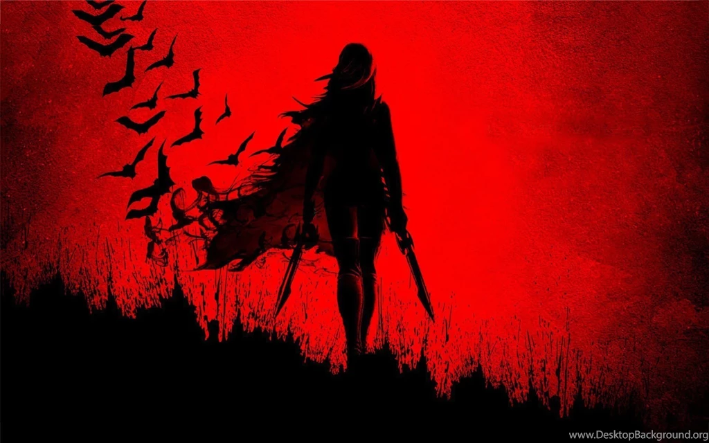 Blade girl shadow wide red Sword Anime Wallpapers