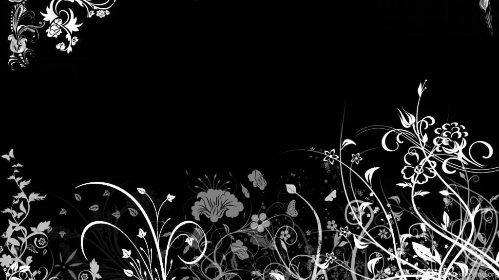 IN BLACK FLORAL DESKTOP WALLPAPER (