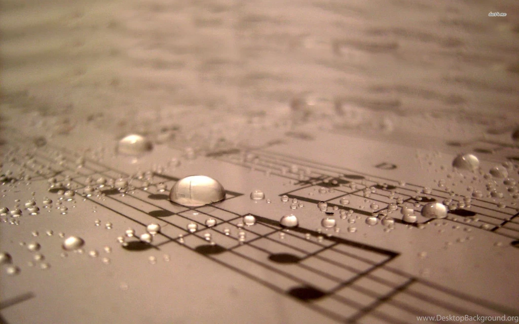 Water Drops On Sheet Music Wallpapers Music Wallpapers