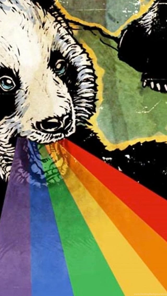 Rainbow Panda iPhone 5 Wallpapers
