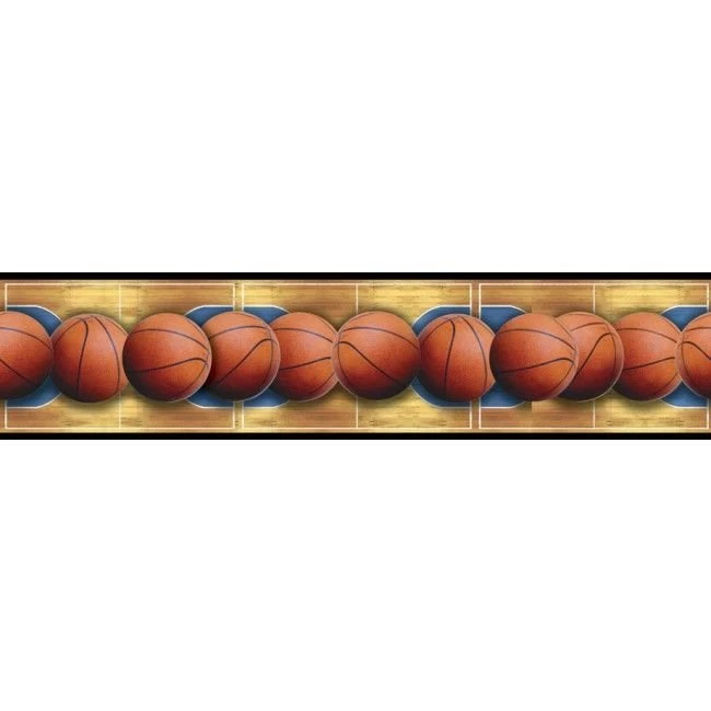 Basketballs Across The Basketball Court Peel & Stick Wallpapers ...