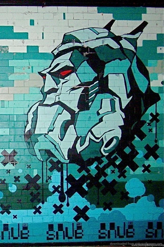 Download Cool Blue Graffiti Wallpapers For iPhone 4
